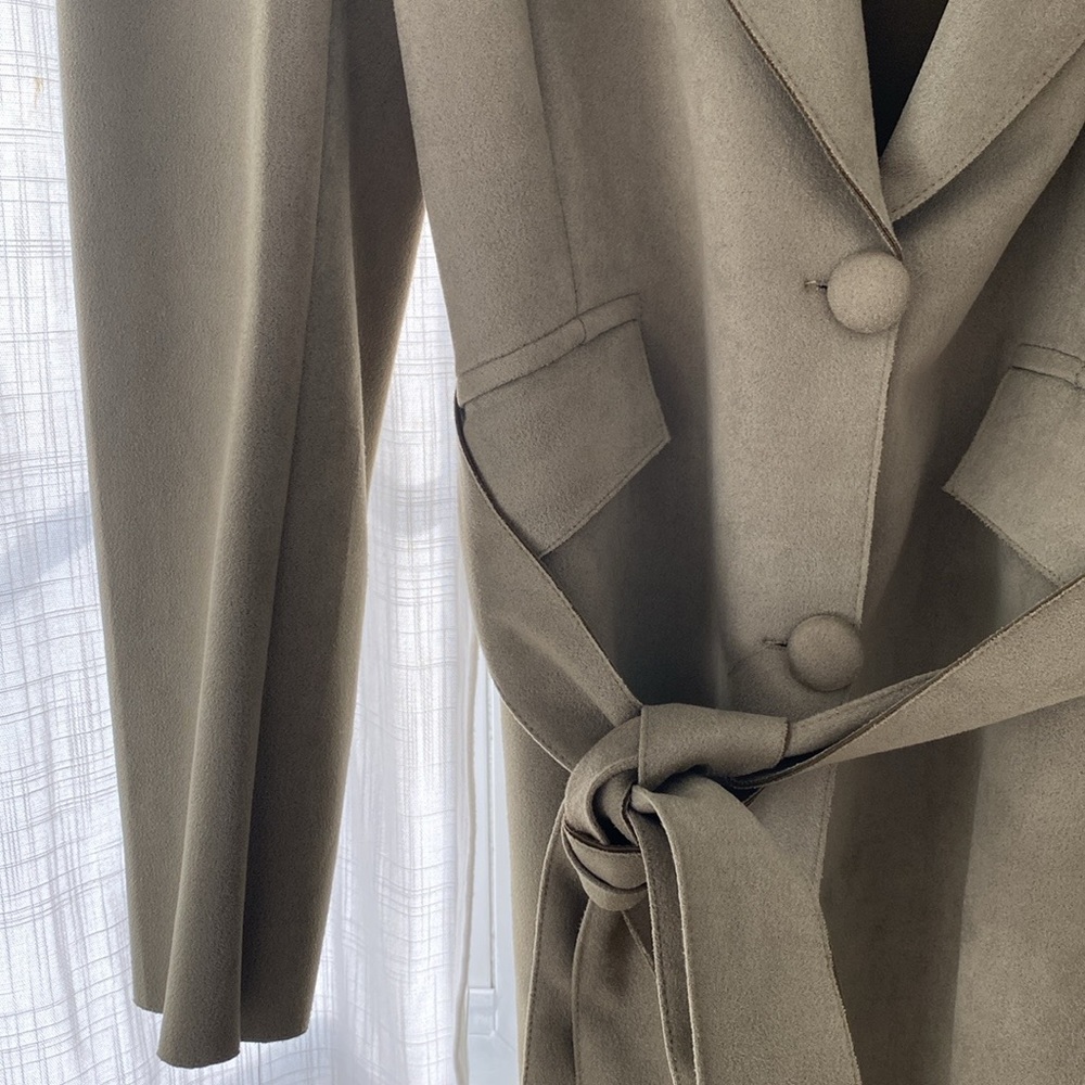 Solitaire Belted Faux Suede Jacket